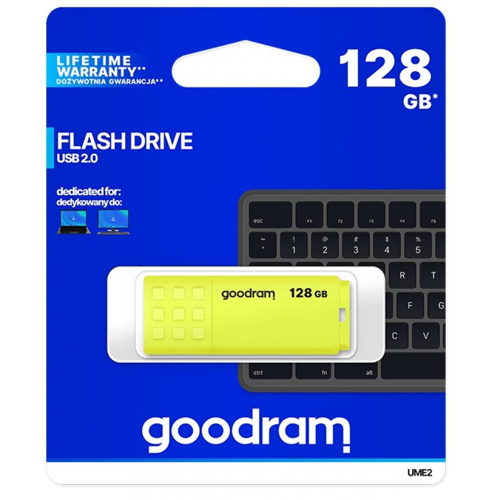 USB Flash GoodRAM 128GB USB 2.0 UME2 Yellow, Retail (UME2-1280Y0R11#) жовтий на малюнкі №3