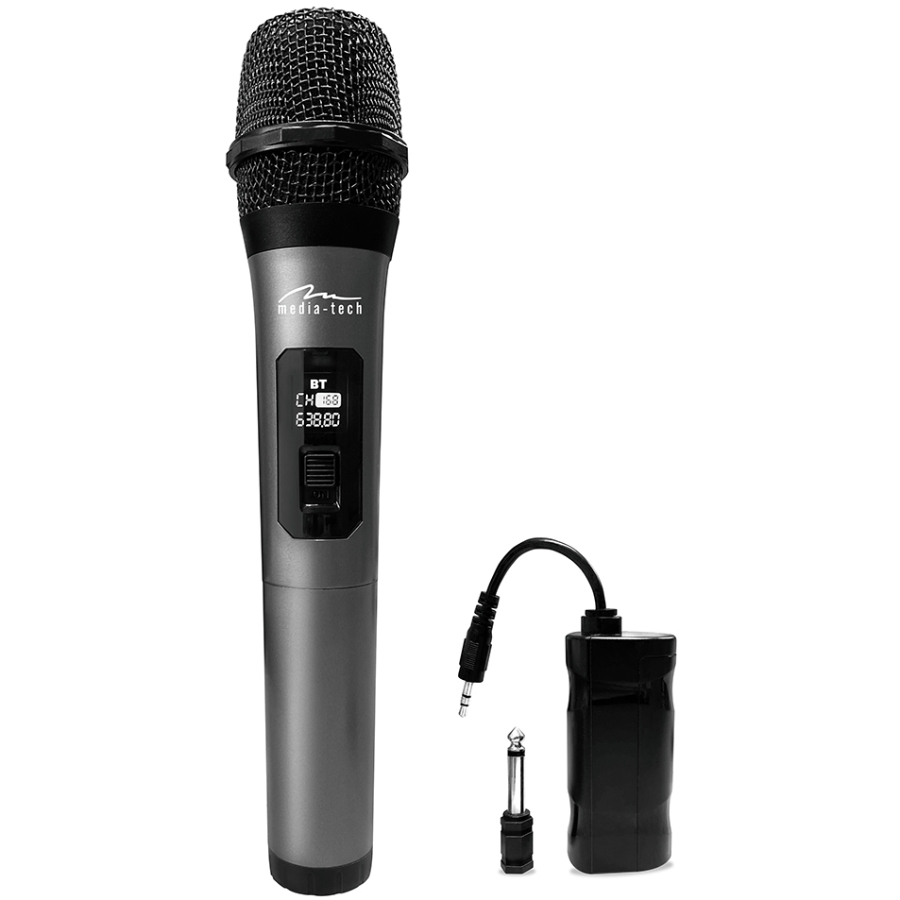 Мiкрофон Media-Tech MIC HERO Wireless for KARAOKE systems + USB-C receiver (MT398) Чорний на малюнкі №4