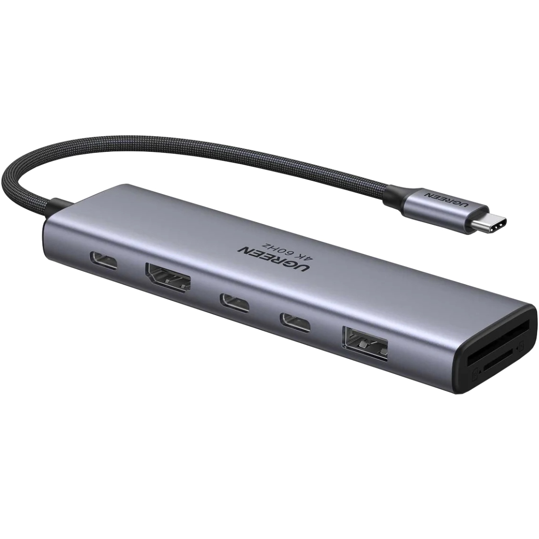 Док-станція USB3.2 Type-C -- HDMI 4K60Hz/2хUSB 3.0/2xUSB-C/SD/TF PD 100 Вт CM511 Ugreen (45521) на малюнкі №2