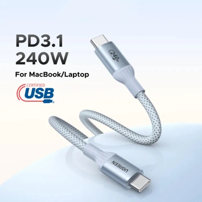 Кабель USB 3.1 Type-C M-M, 1 м, 240W （5A）синій, L534 UGREEN (75731) на малюнкі №3