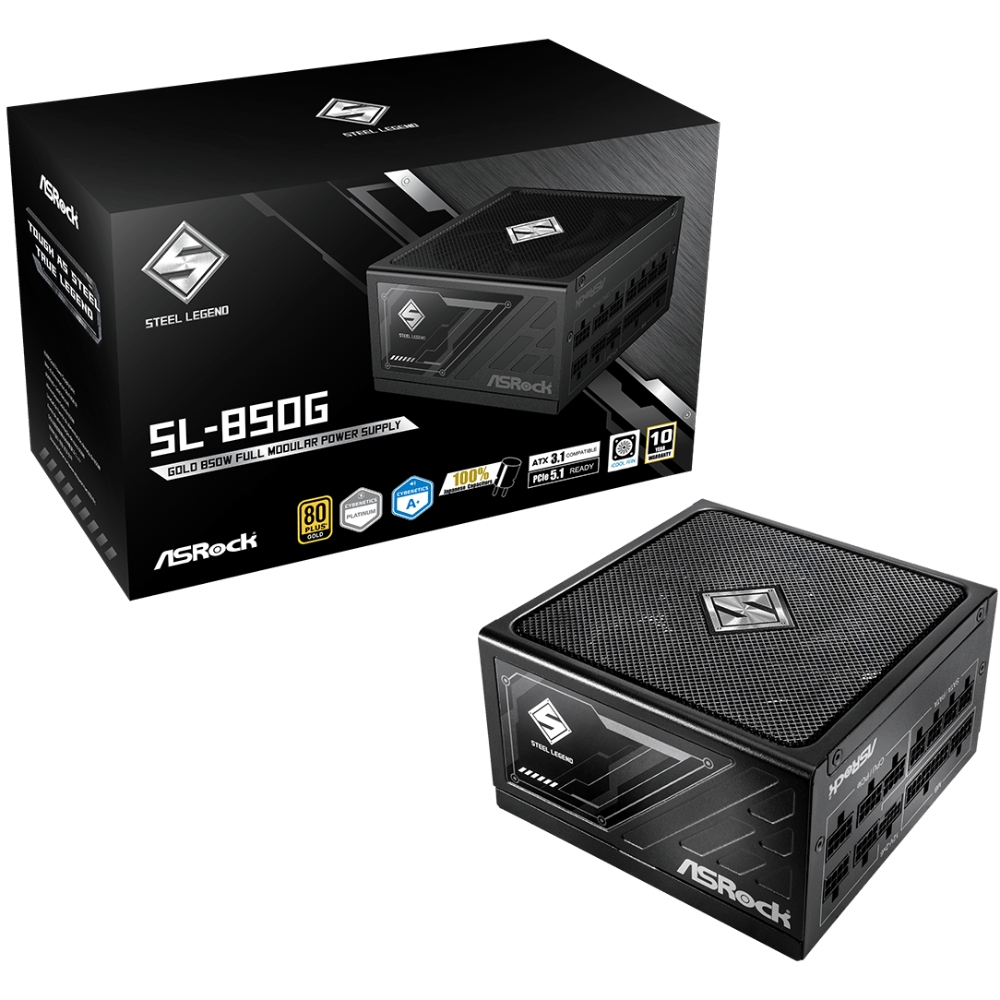 БЖ 850W ASRock SteelLegend ATX 3.1 135mm, 80+ Gold, Fully Modular, Retail (SL-850G) на малюнкі №5