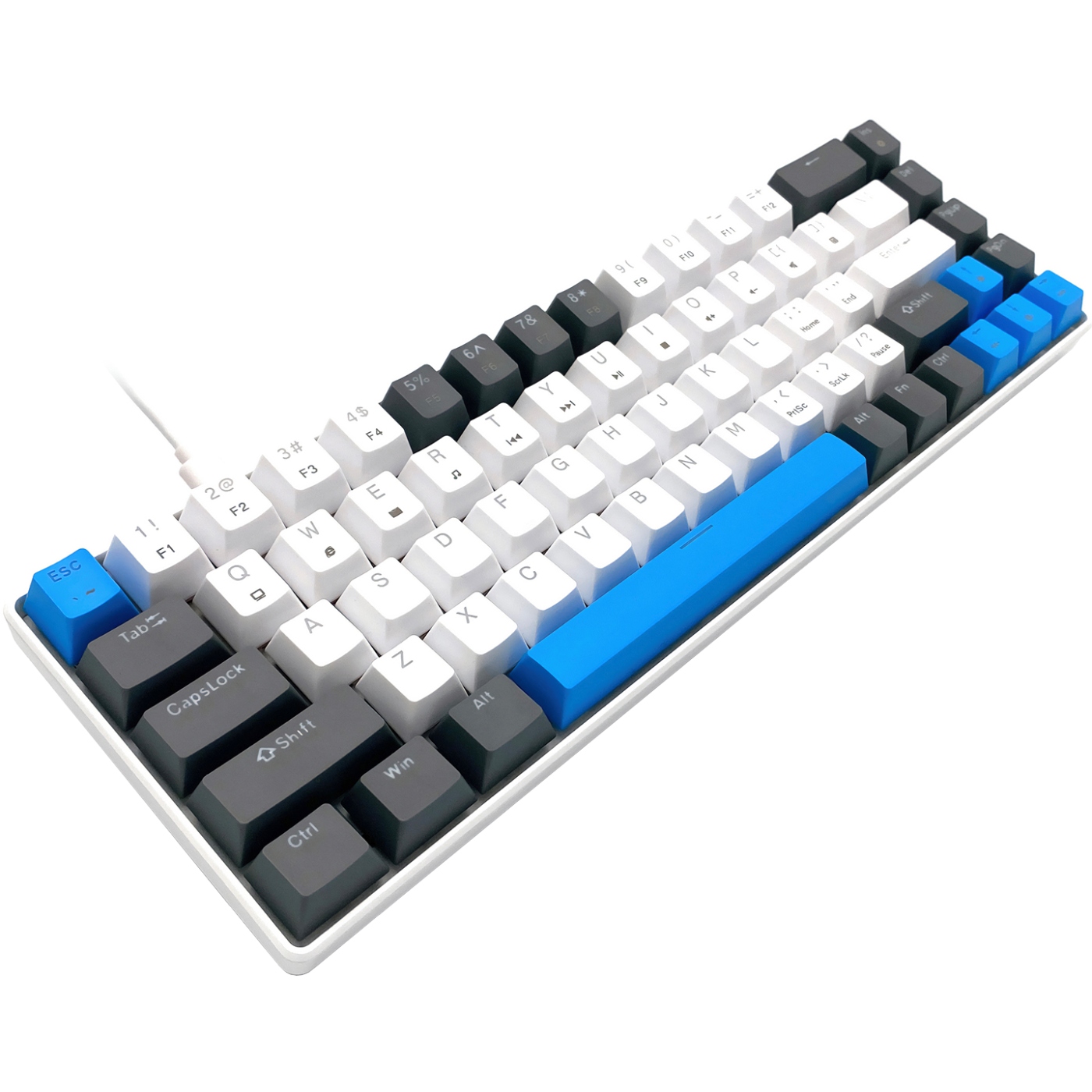Клавіатура ігрова механічна Media-Tech RED CORE MX60, Anti-Ghosting 68кл, PC/Mac (MT1259) Білий на малюнкі №2
