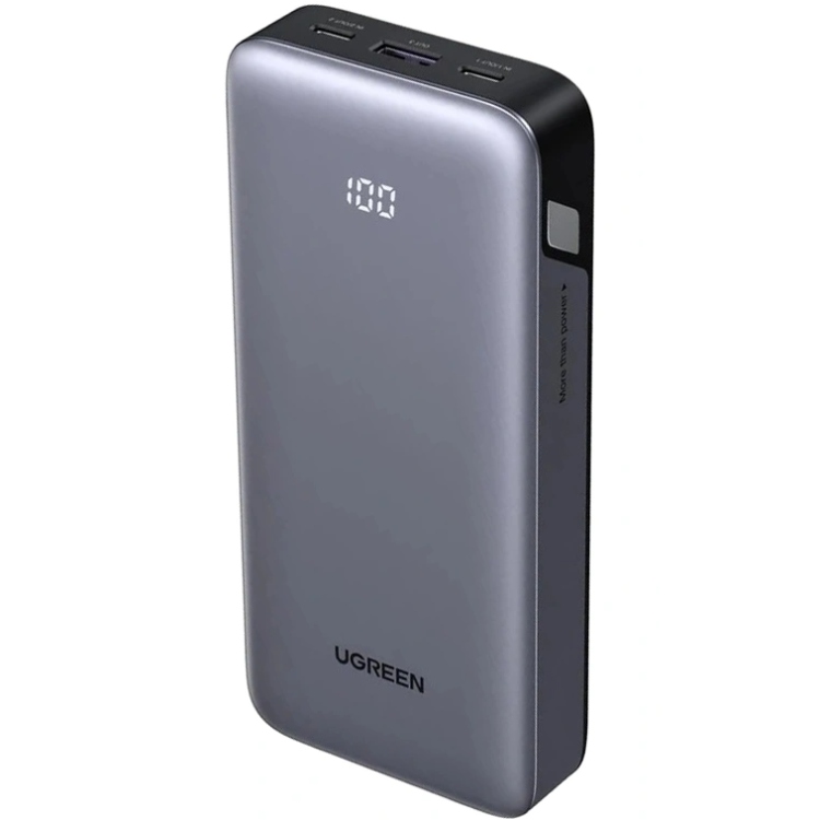 УМБ Ugreen 20000mAh 30W PD/QC, USB-A, 2xUSB-С (PB532) Gray (55989B) на малюнкі №1