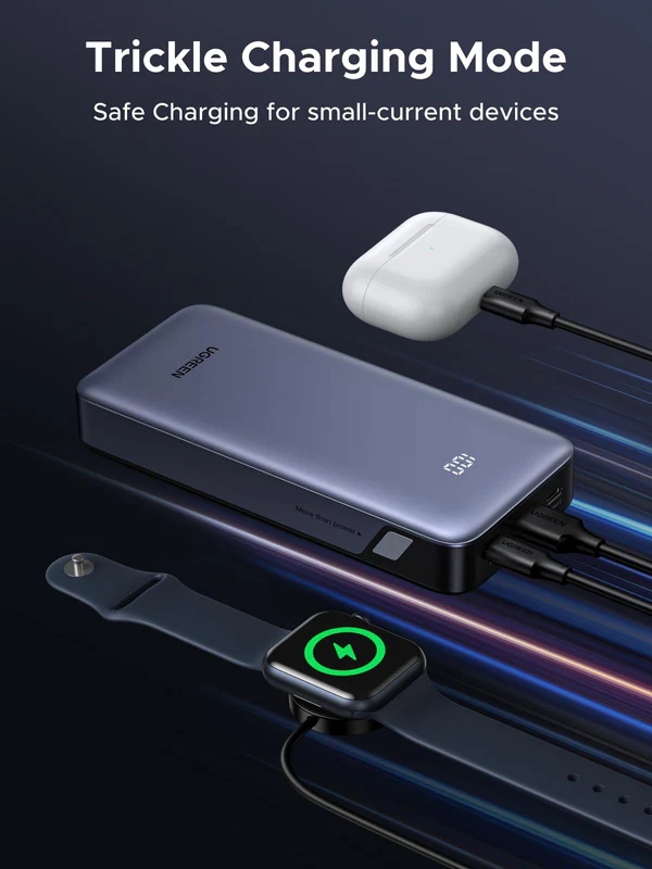 УМБ Ugreen 20000mAh 30W PD/QC, USB-A, 2xUSB-С (PB532) Gray (55989B) на малюнкі №5