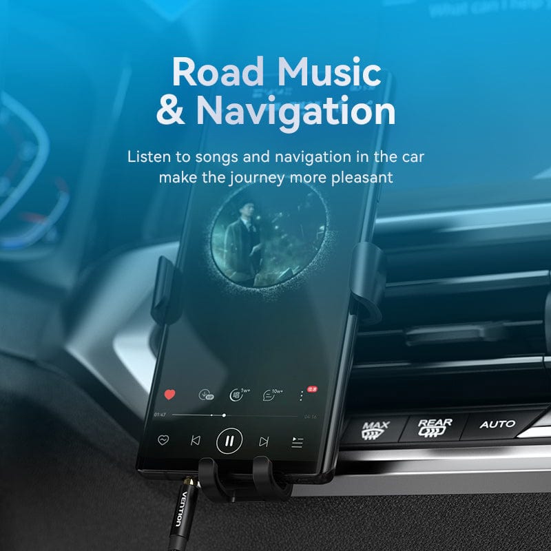 Кабель AUX Audio TRS M/M, 2.0м, сірий, обплетення, Vention (BAWBH) Чорний на малюнкі №6