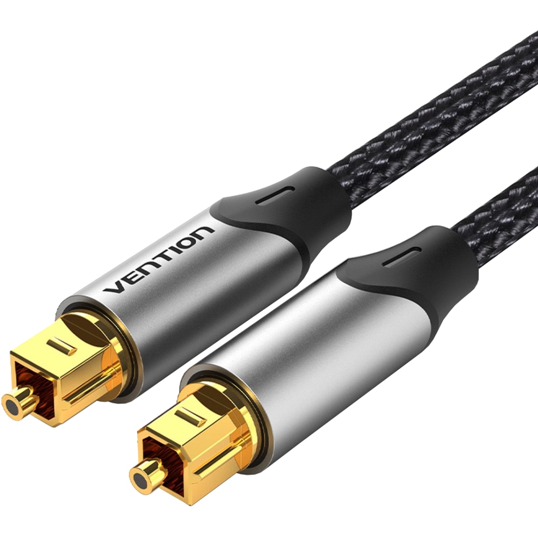Кабель Audio оптичний Toslink M/M - S/PDIF, 3м, Dolby Digital 5.1, обплетення, Vention (BAVHI) Сірий на малюнкі №1