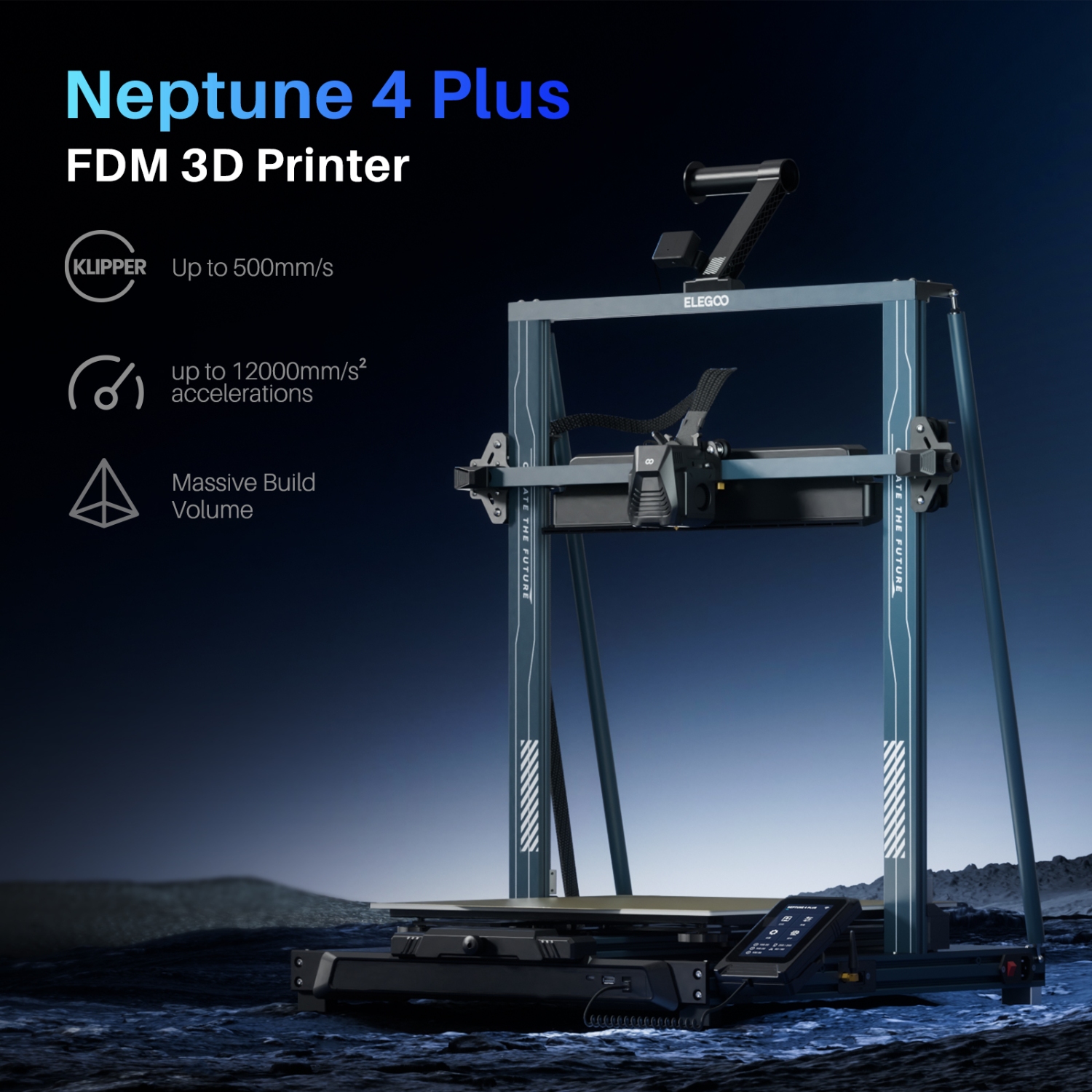 Принтер 3D ELEGOO Neptune 4 Plus (FDM 1.75 mm 0.4 mm 320×320×385 mm WiFi WLAN USB сірий) (50.201.015300) на малюнкі №5