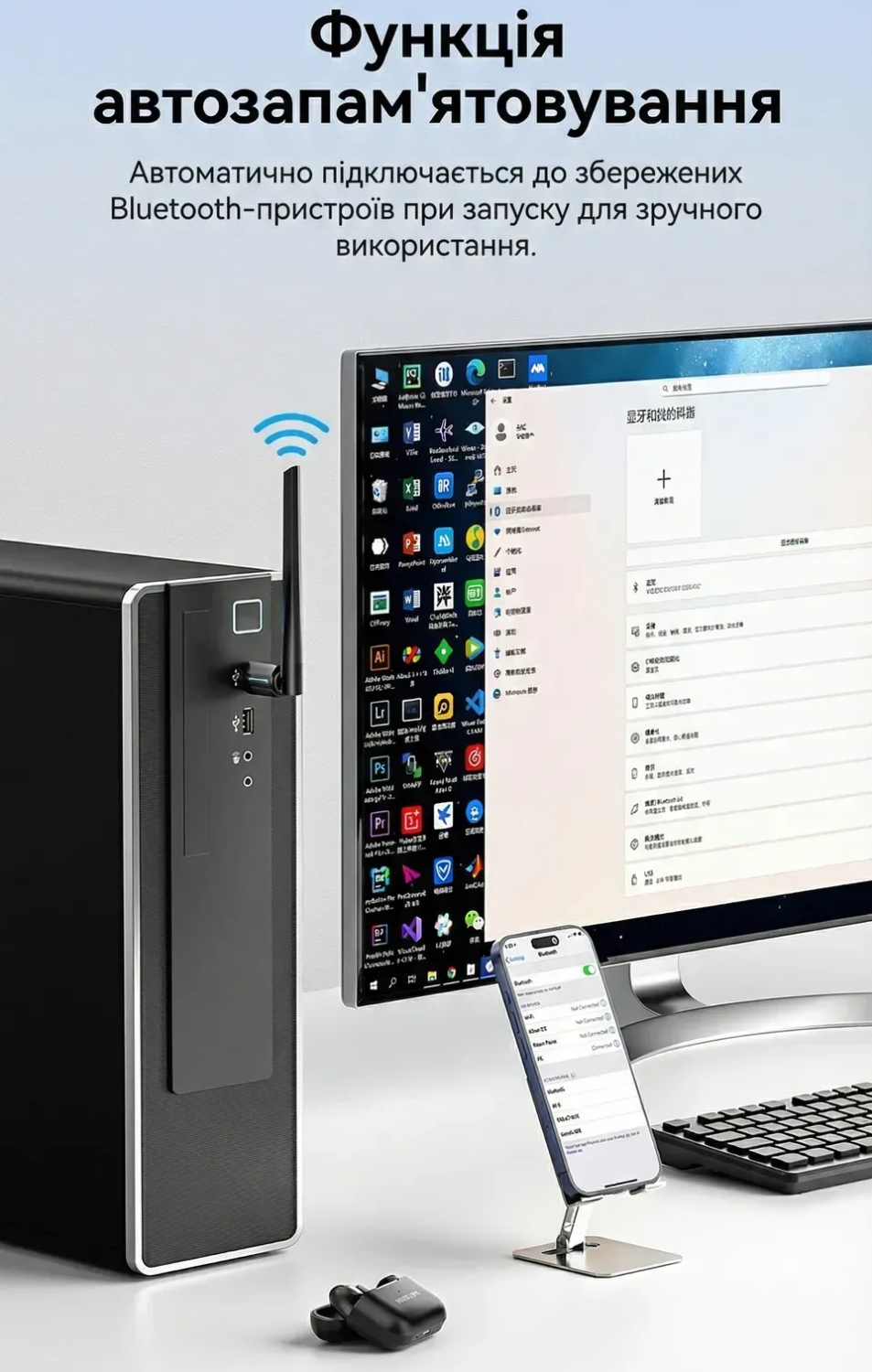 Bluetooth USB adapter v6.0 200м Vention (NAMB0) на малюнкі №7