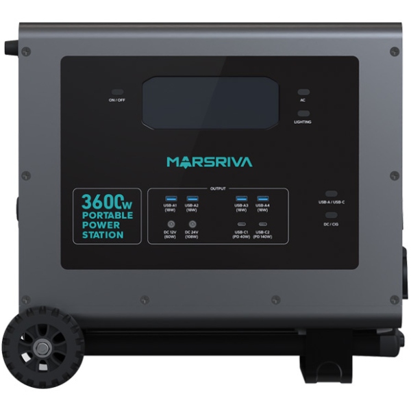 Зарядна станція Marsriva MP36 3600W (3686.4Вт/г) AC,UPS, USB-C PD 140 Вт LiFePo4 (MP36_MARSRIVA) на малюнкі №1