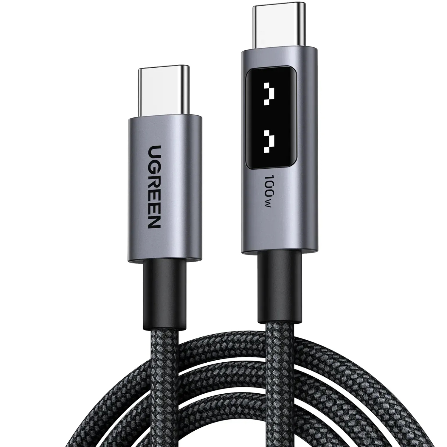 Кабель USB 2.0 Type-C M-M, 2 м, 100W, 5A （480Mbps）Smart display Чорний, L509 UGREEN (35512) на малюнкі №1