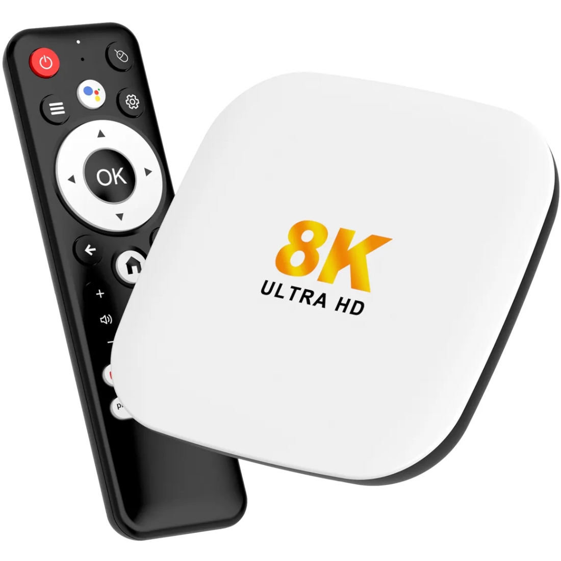 TV Медіаплеєр H96 MAX M2 plus 4/32Gb/ Rockchip RK3528/ Android 14/ WiFi 6/ BT 5.4/ LAN:100M/ IRпульт (M2PLUS_4GB/32GB) чорний з білим на малюнкі №1