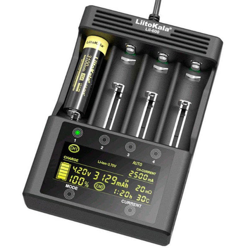 Зарядний пристрій LiitoKala Lii-600, 4x(Lion/NiMH/NiCd), discharge function, display (Lii-600) на малюнкі №1