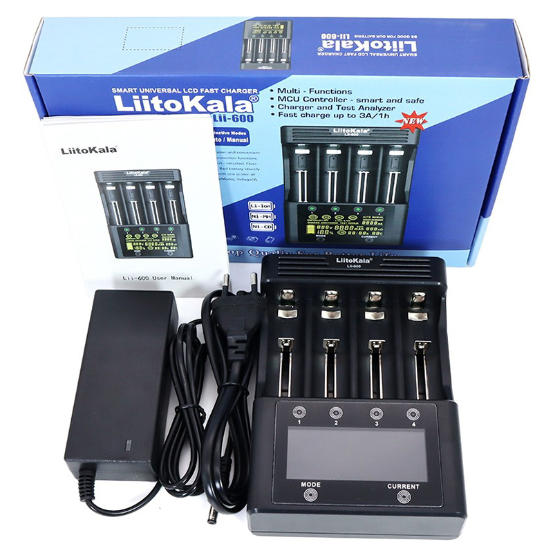Зарядний пристрій LiitoKala Lii-600, 4x(Lion/NiMH/NiCd), discharge function, display (Lii-600) на малюнкі №5