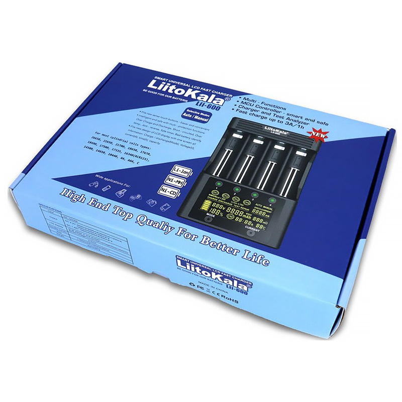Зарядний пристрій LiitoKala Lii-600, 4x(Lion/NiMH/NiCd), discharge function, display (Lii-600) на малюнкі №6