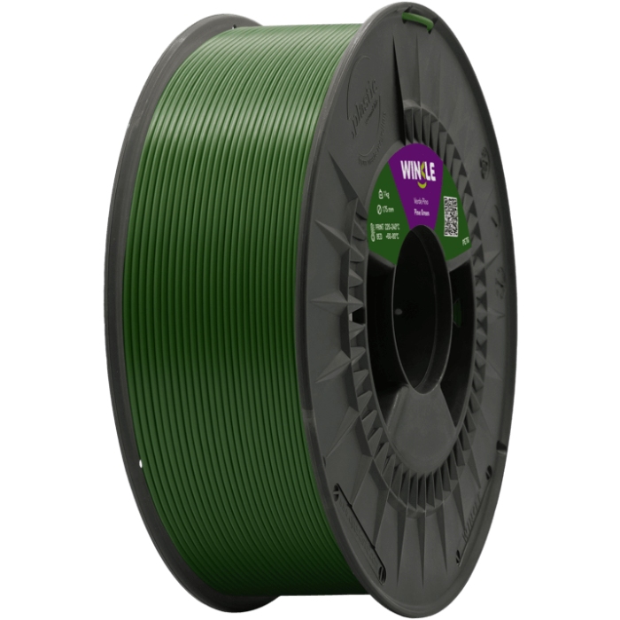 Пластик (Filament) WINKLE PETG 1кг, 1.75мм, хвойно-зелений (PET01000175VERPINWNK) Зелений на малюнкі №1
