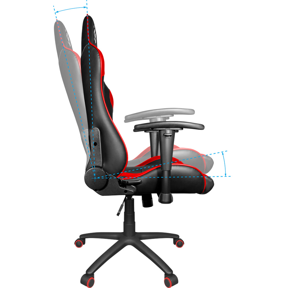 Крісло ігрове Defender Devastator CT-365, 50мм PU, Клас 4, Black/Red (64365) на малюнкі №4