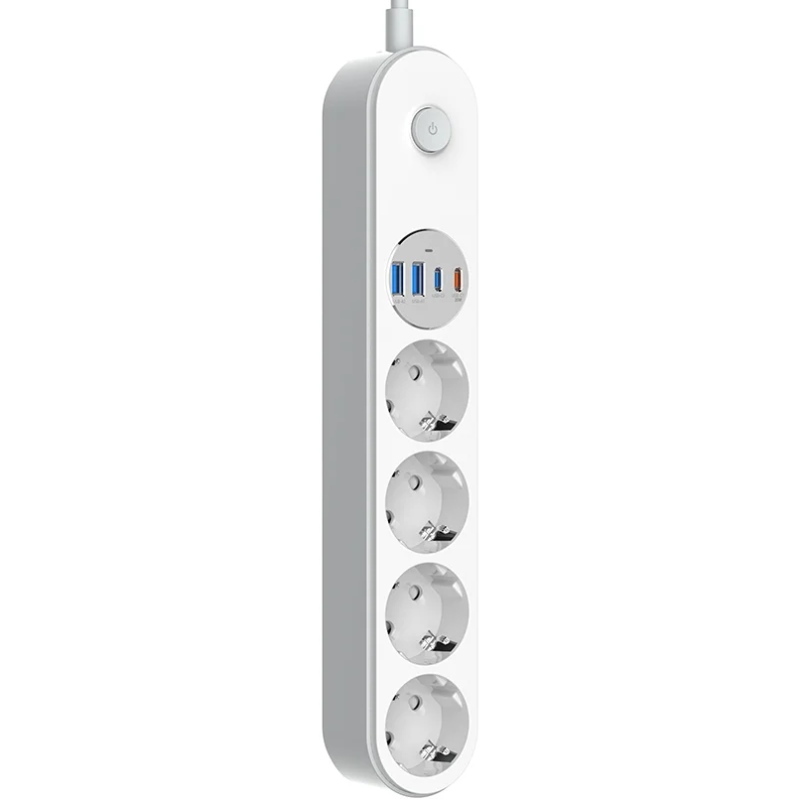 Мережевий фільтр-подовжувач СolorWay 4 розетки/4USB (Type-C 2PD20W + 2USB QC3.0) (20W) White 2M (CW-CHE44PDW) Білий на малюнкі №2