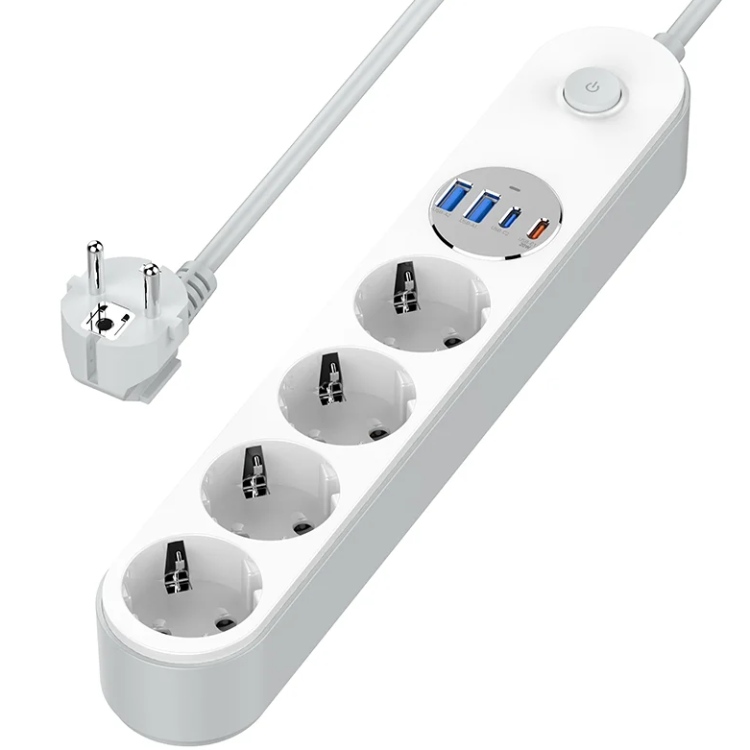 Мережевий фільтр-подовжувач СolorWay 4 розетки/4USB (Type-C 2PD20W + 2USB QC3.0) (20W) White 2M (CW-CHE44PDW) Білий на малюнкі №4