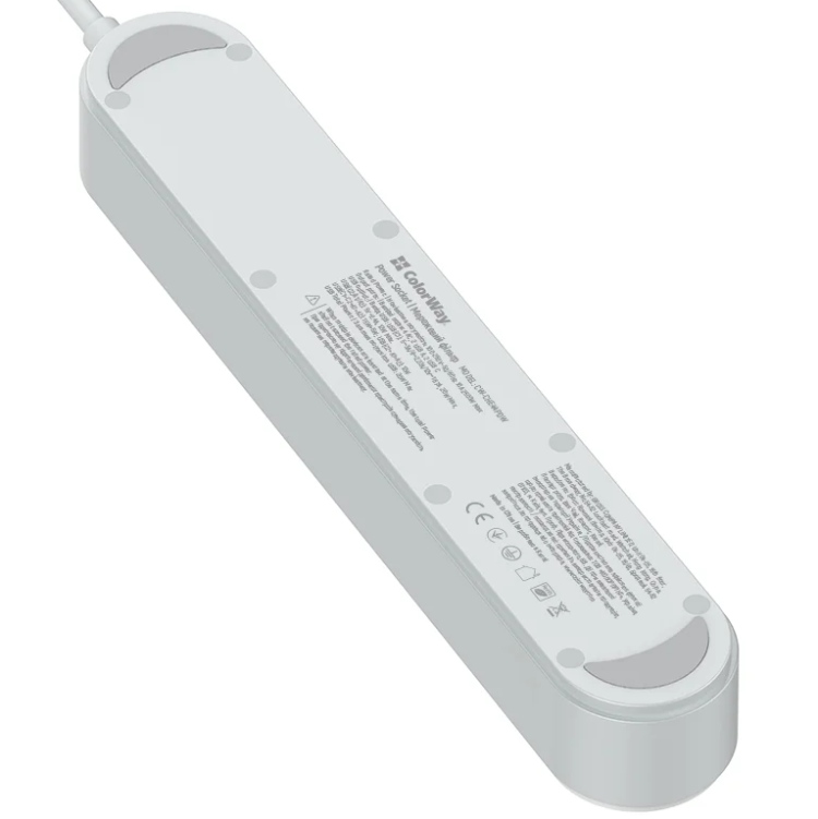 Мережевий фільтр-подовжувач СolorWay 4 розетки/4USB (Type-C 2PD20W + 2USB QC3.0) (20W) White 2M (CW-CHE44PDW) Білий на малюнкі №5