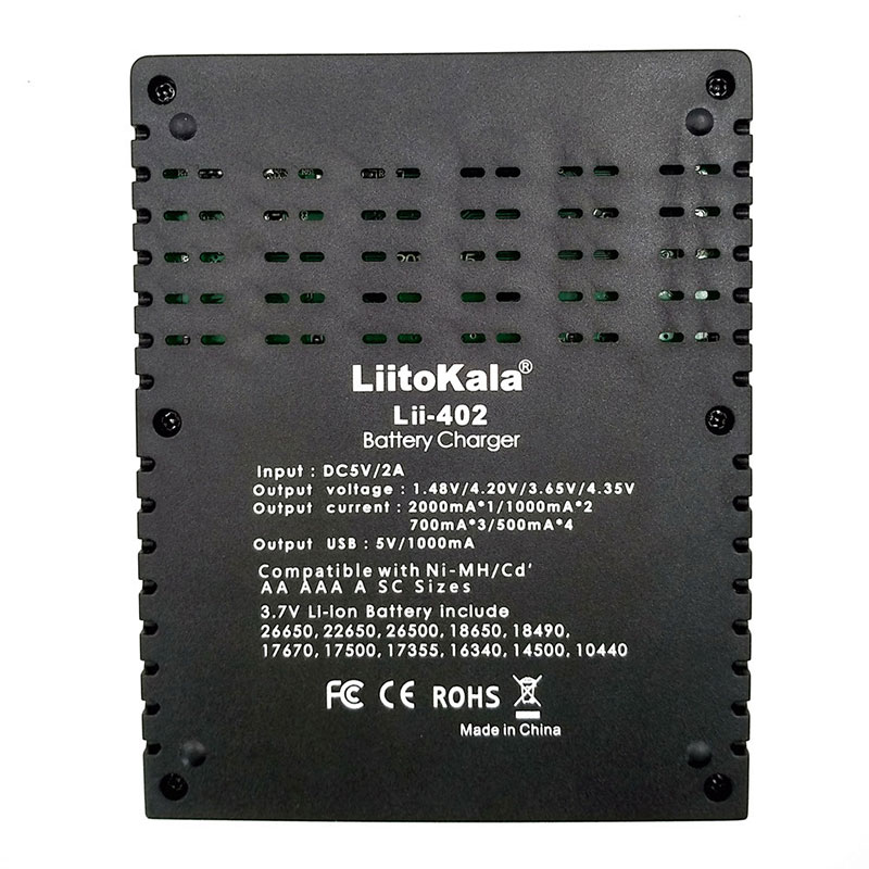 Зарядний пристрій LiitoKala Lii-402, 4x(Lion/NiMH/NiCd), Power Bank function (Lii-402) на малюнкі №7