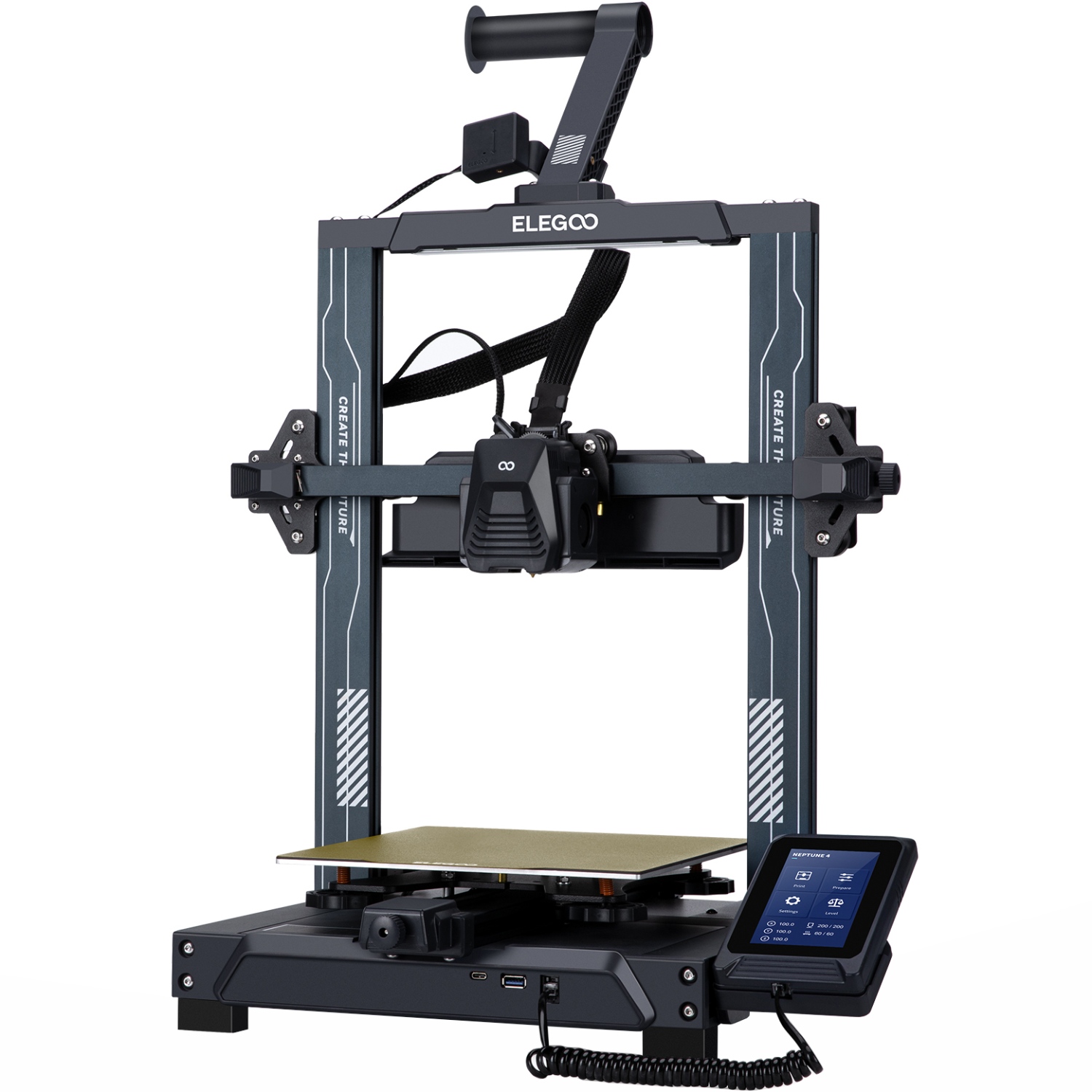 Принтер 3D ELEGOO Neptune 4 (FDM 1.75 mm 0.4 mm 225x225x265 mm WLAN USB сірий) (50.201.012300) на малюнкі №1
