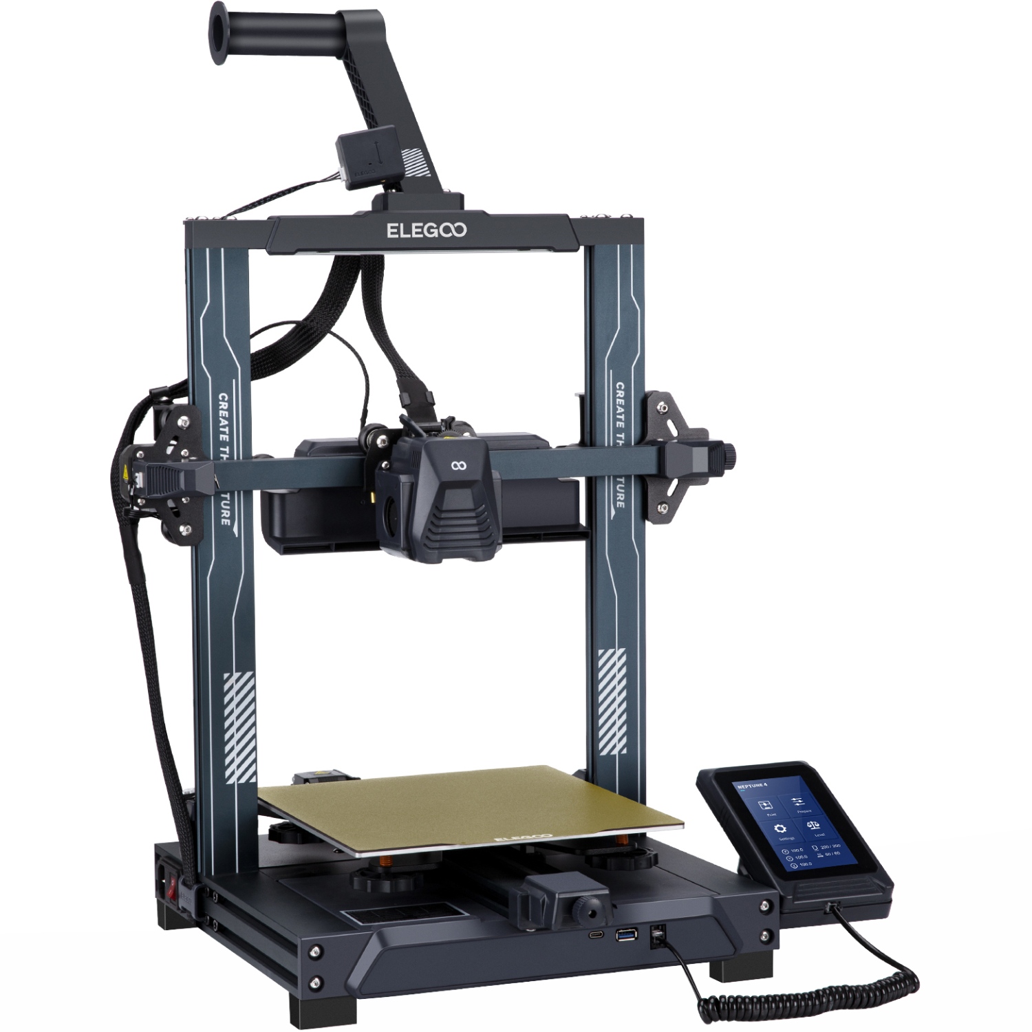 Принтер 3D ELEGOO Neptune 4 (FDM 1.75 mm 0.4 mm 225x225x265 mm WLAN USB сірий) (50.201.012300) на малюнкі №2