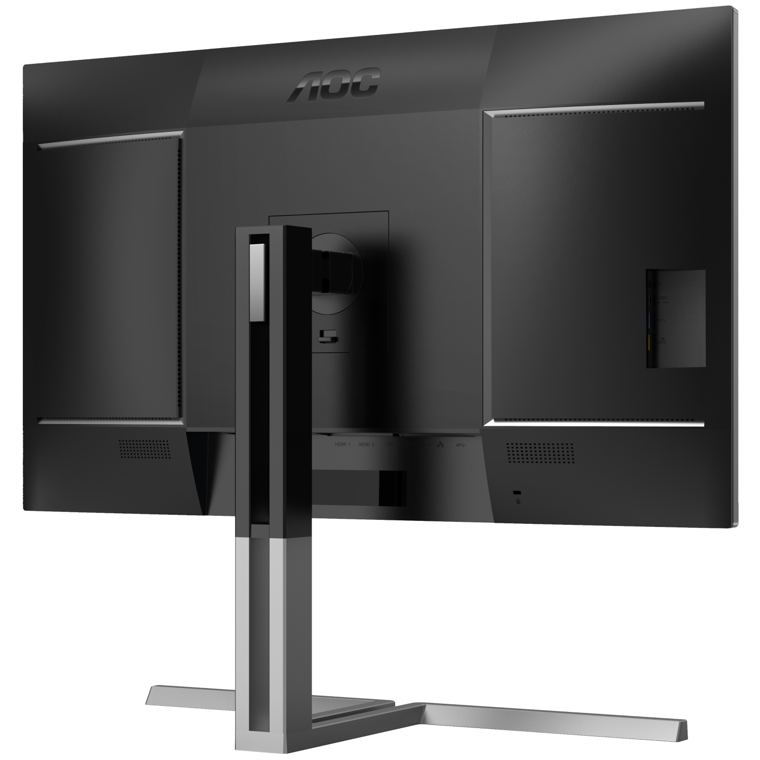 TFT 31.5 AOC U32U3CV, Nano IPS, UHD, 2xHDMI, DP, USB-C, RJ-45, USB-hub, HAS, Pivot, кол,чорно-сріб (U32U3CV) чорний з сріблястим на малюнкі №5