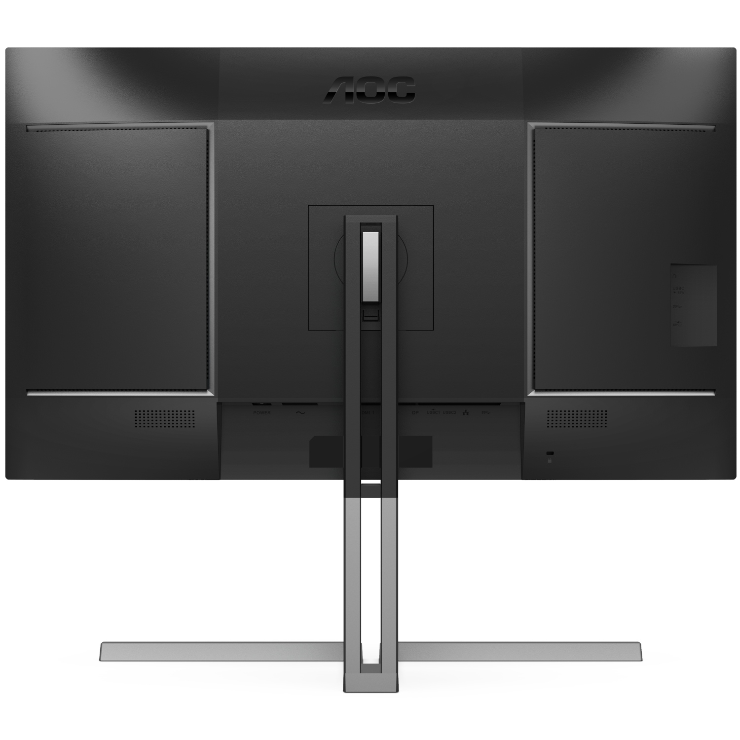 TFT 31.5 AOC U32U3CV, Nano IPS, UHD, 2xHDMI, DP, USB-C, RJ-45, USB-hub, HAS, Pivot, кол,чорно-сріб (U32U3CV) чорний з сріблястим на малюнкі №6