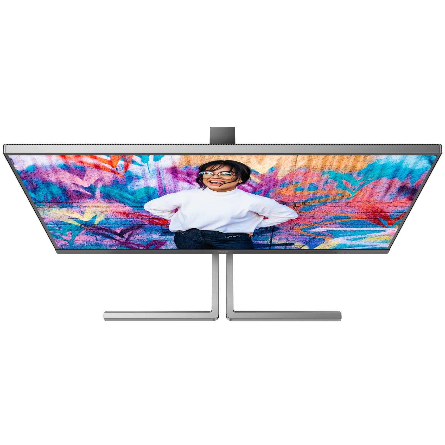 TFT 31.5 AOC U32U3CV, Nano IPS, UHD, 2xHDMI, DP, USB-C, RJ-45, USB-hub, HAS, Pivot, кол,чорно-сріб (U32U3CV) чорний з сріблястим на малюнкі №8