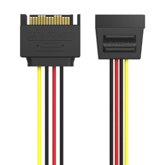 Кабель SATA 15pin, M/F, 0.3 м, PVC чорний, Vention (KDABY) на малюнкі №1