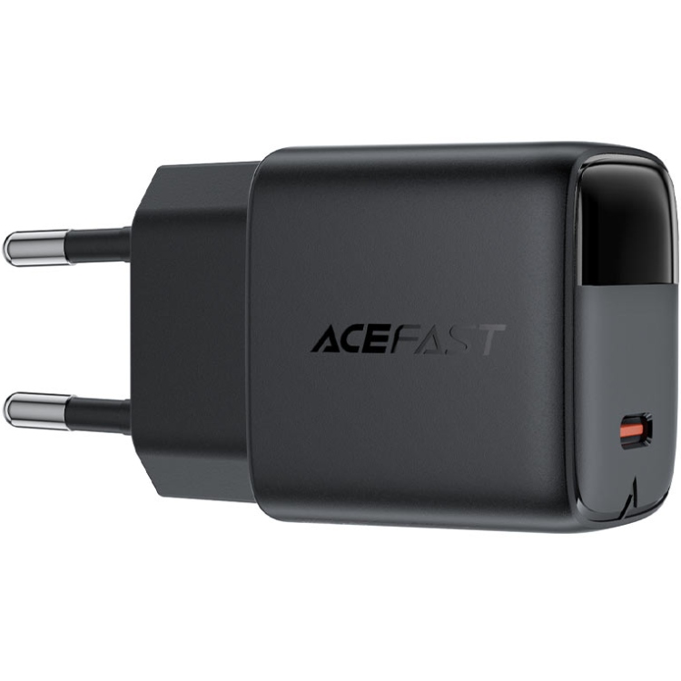 Зарядний пристрій 1xUSB-C 20W Gan A113 Fast Charger with digital display black Acefast (6974316284413) на малюнкі №3