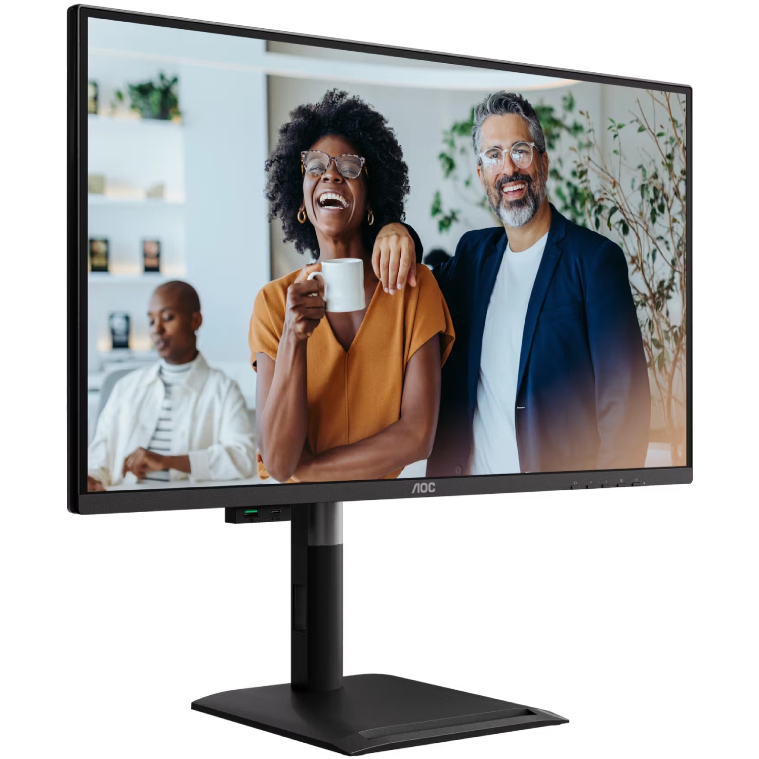 TFT 27 AOC Q27P4CV, QHD, IPS, 120Hz, HDMI, DP, USB-C, RJ-45, USB-hub, HAS, Pivot, колонки (Q27P4CV) Чорний на малюнкі №2