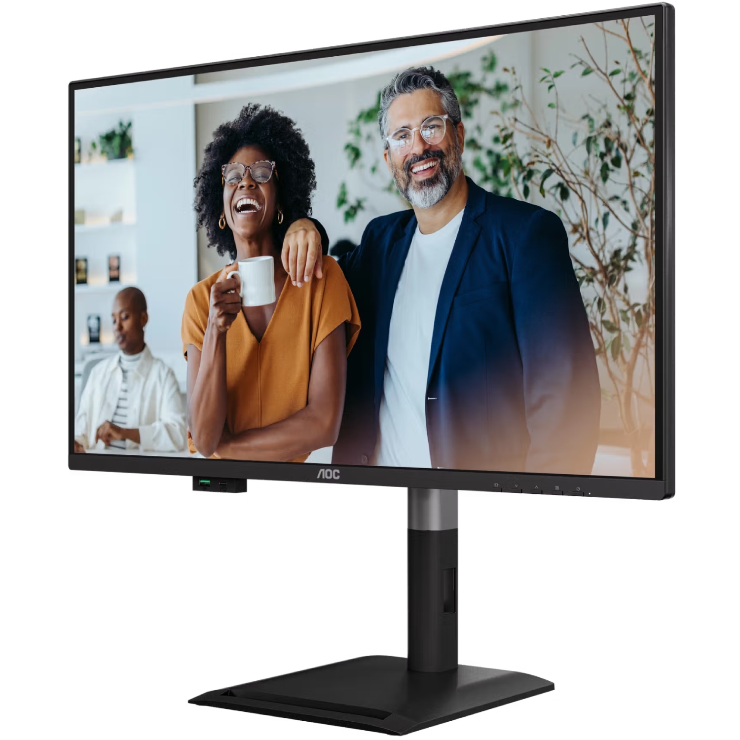 TFT 27 AOC Q27P4CV, QHD, IPS, 120Hz, HDMI, DP, USB-C, RJ-45, USB-hub, HAS, Pivot, колонки (Q27P4CV) Чорний на малюнкі №3
