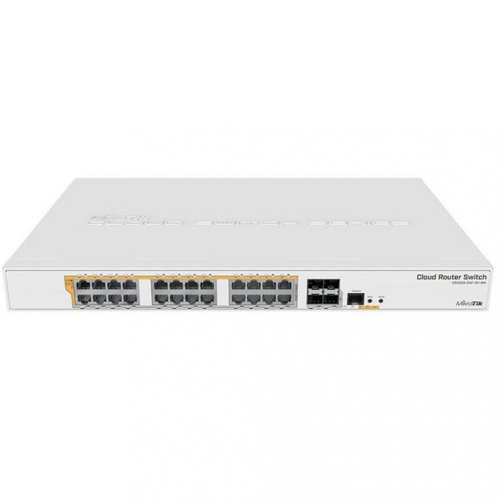 Комутатор Mikrotik CRS328-24P-4S+RM, CR Switch, 24x Gigabit Passive PoE / 802.3a (CRS328-24P-4S+RM) на малюнкі №1