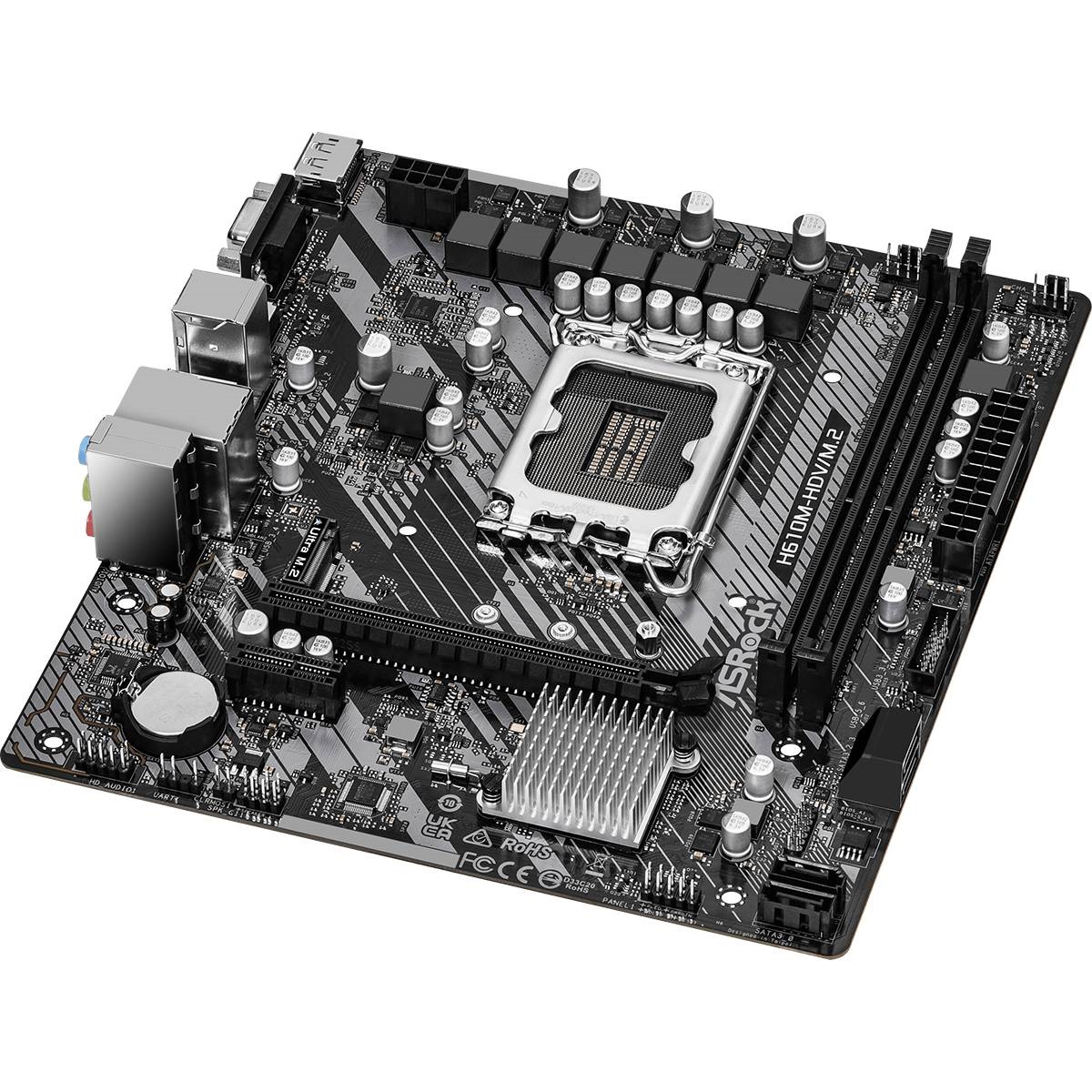 ASRock (1700/H610, 2*DDR4, 1xPCIex16, HDMI/DVI/VGA, 4xSATA, M.2, GLan, 7.1ch,mATX (H610M-HDV/M.2 R2.0) на малюнкі №3