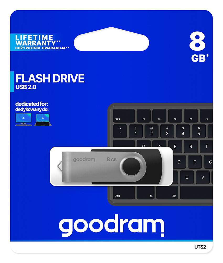 USB Flash GoodRAM 8GB USB 2.0 Twister, Retail (UTS2-0080K0R11) Сіро-чорний на малюнкі №5