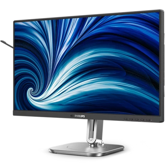 TFT 23.8 Philips 24B2N4200, IPS, 120Гц, VGA, HDMI, DP, USB-hub, HAS, Pivot, кол, чорно-сріблястий (24B2N4200/00) чорний з сріблястим на малюнкі №2