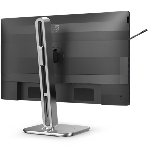 TFT 23.8 Philips 24B2N4200, IPS, 120Гц, VGA, HDMI, DP, USB-hub, HAS, Pivot, кол, чорно-сріблястий (24B2N4200/00) чорний з сріблястим на малюнкі №4