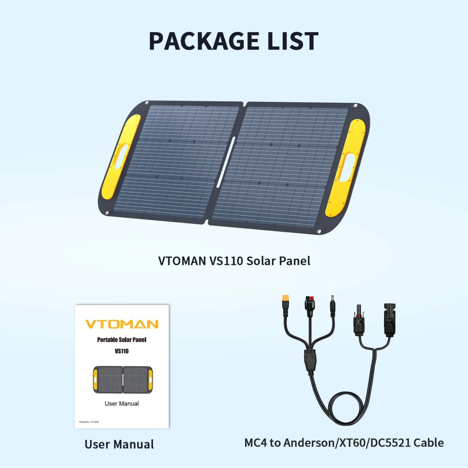 Сонячна панель Vtoman 110W 19V IP67 MC-4/Anderson/XT60/DC5521 (VS110) на малюнкі №3