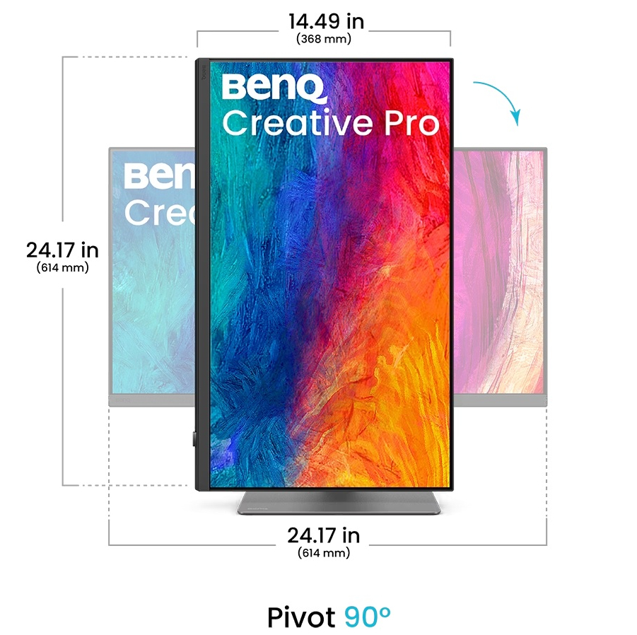 TFT 27 BenQ PD2732U, IPS, 4K, HDMI, DP, USB-C, HAS, Pivot (9H.Y0MLA.TBE) Темно-Сірий на малюнкі №4