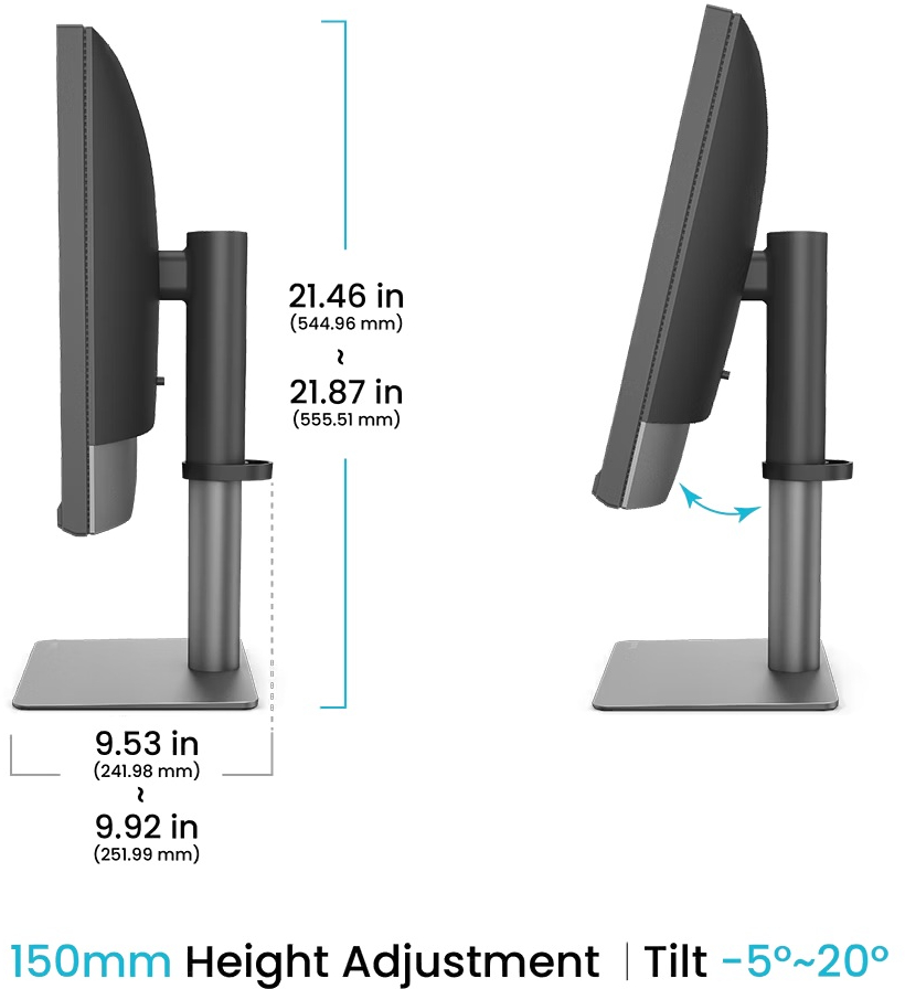 TFT 27 BenQ PD2732U, IPS, 4K, HDMI, DP, USB-C, HAS, Pivot (9H.Y0MLA.TBE) Темно-Сірий на малюнкі №5