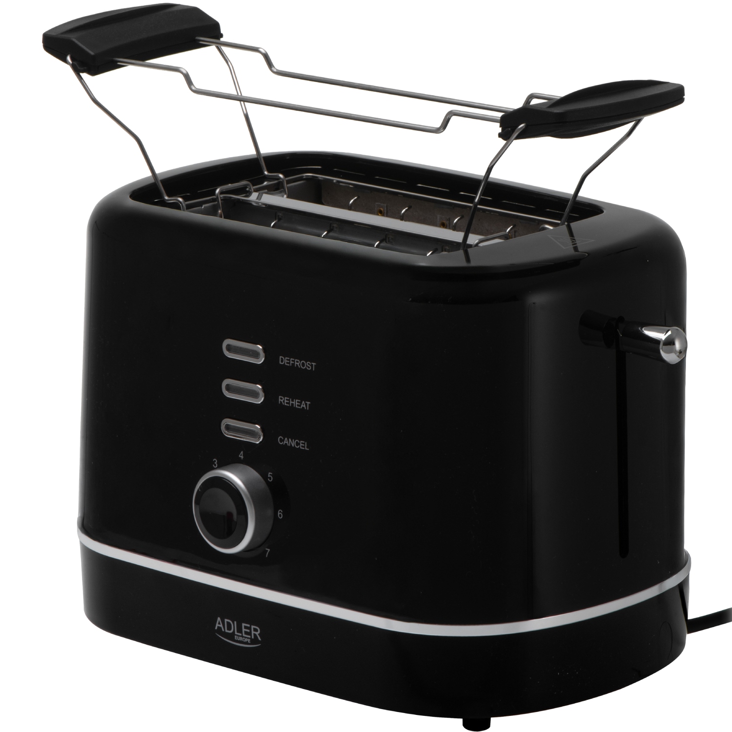 Тостер Adler AD 3224 black 850Вт/ 2 відділення/7 режимів підсмажування/розморожування/підігрів булок (AD3224B) Чорний на малюнкі №2