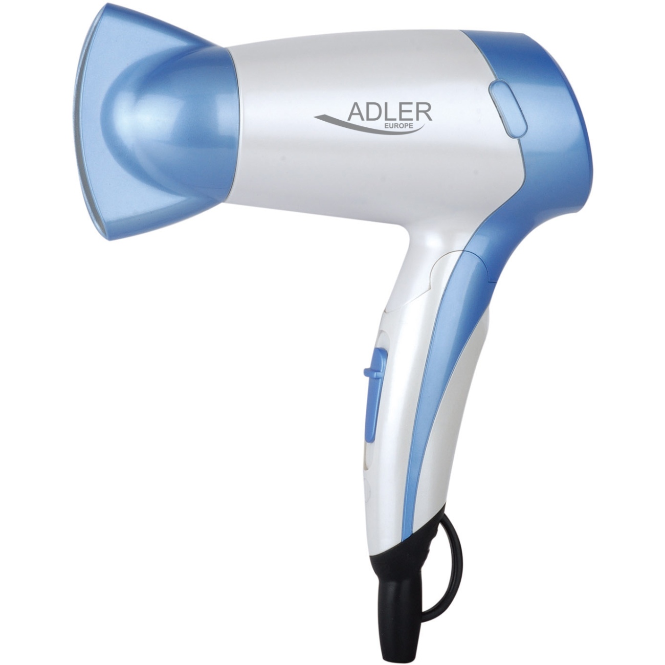 Фен Adler AD 2222 white 1200Вт/ 2 швидкості/ насадки - 1 шт./ складна ручка (AD2222) Білий/Синій на малюнкі №1