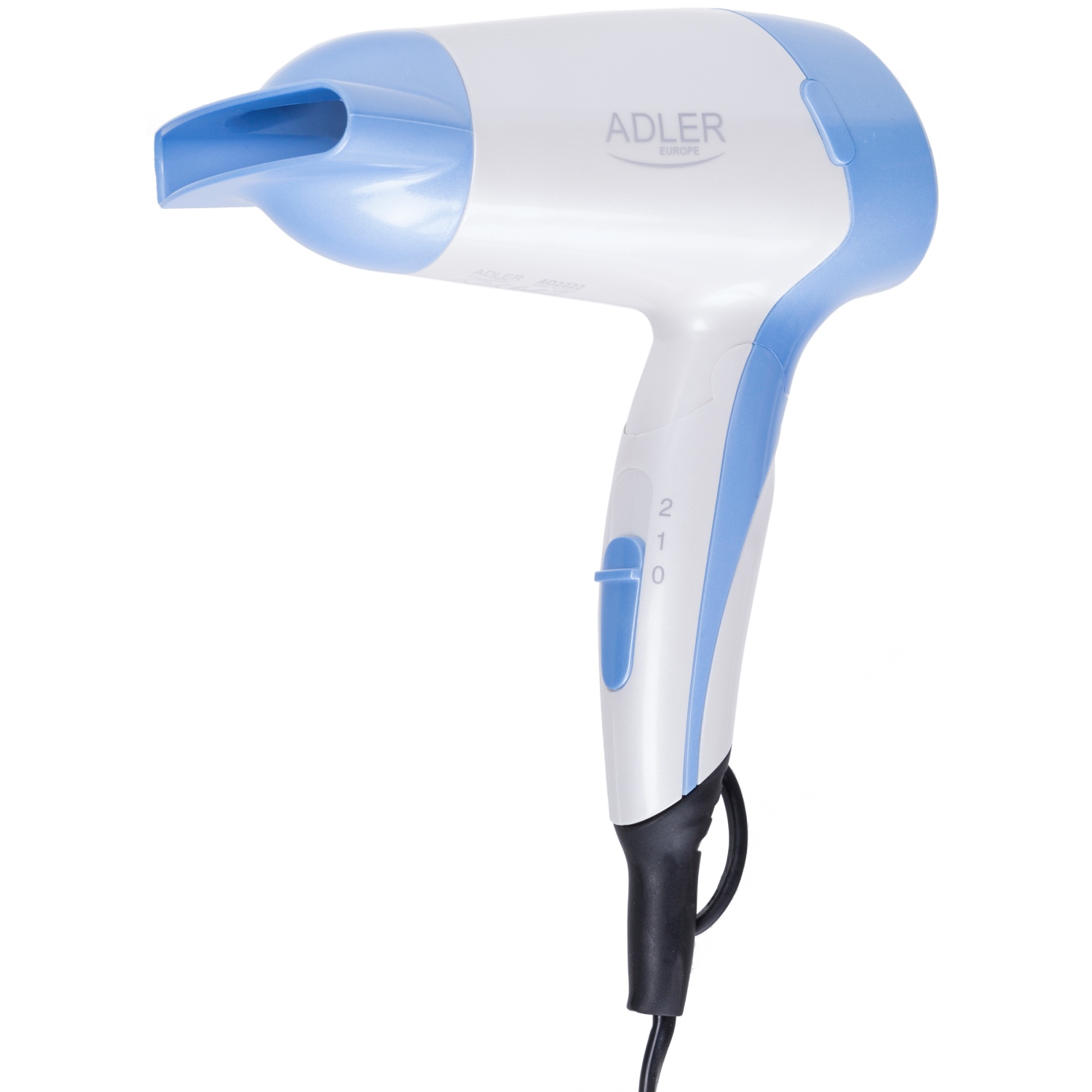 Фен Adler AD 2222 white 1200Вт/ 2 швидкості/ насадки - 1 шт./ складна ручка (AD2222) Білий/Синій на малюнкі №2