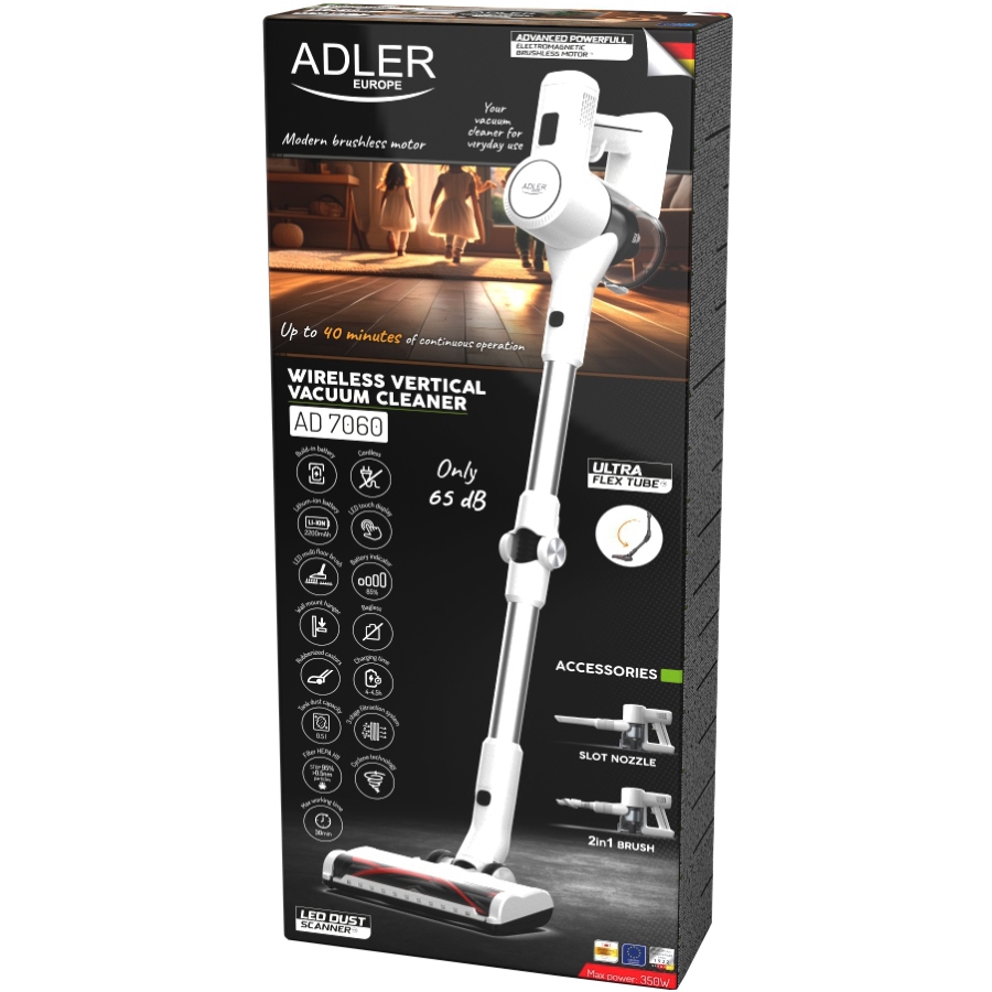 Порохотяг Adler AD 7060 бездротовий/ 350Вт/ 16 000 Pa/ 0,5л/ LED/ FLEX/ настінне кріплення (AD7060) на малюнкі №12