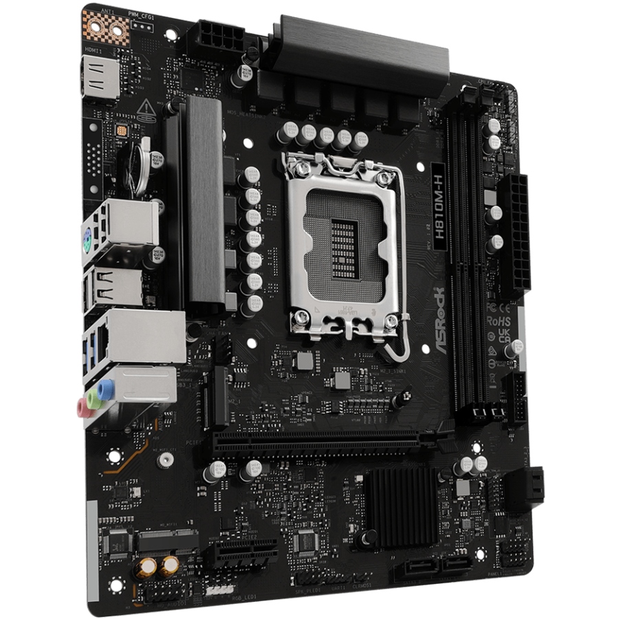 AsRock (1851/H810, 2*DDR5, PCIex16, HDMI, 4xSATA, M.2, Glan, 7.1ch, mATX) (H810M-H) на малюнкі №2