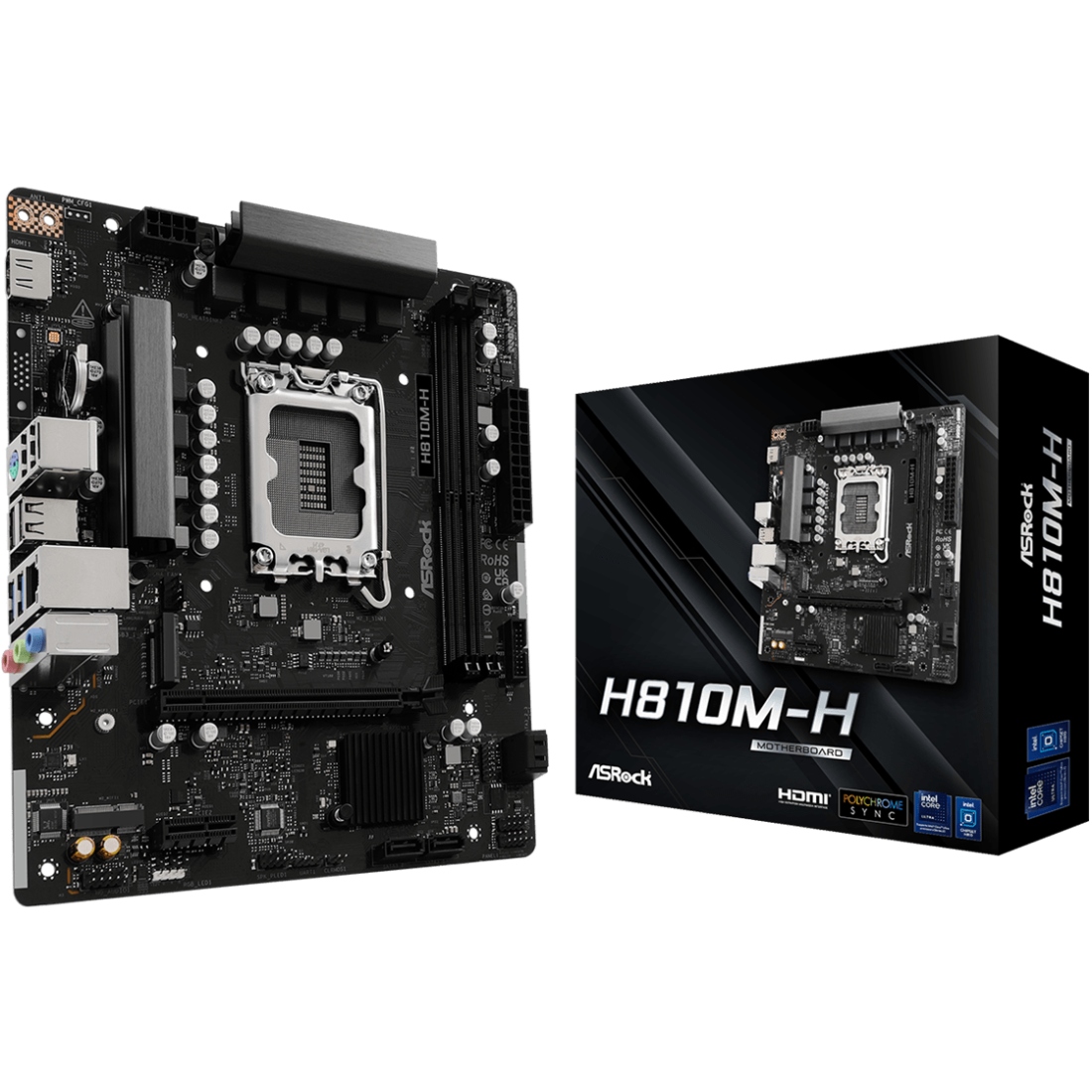 AsRock (1851/H810, 2*DDR5, PCIex16, HDMI, 4xSATA, M.2, Glan, 7.1ch, mATX) (H810M-H) на малюнкі №5