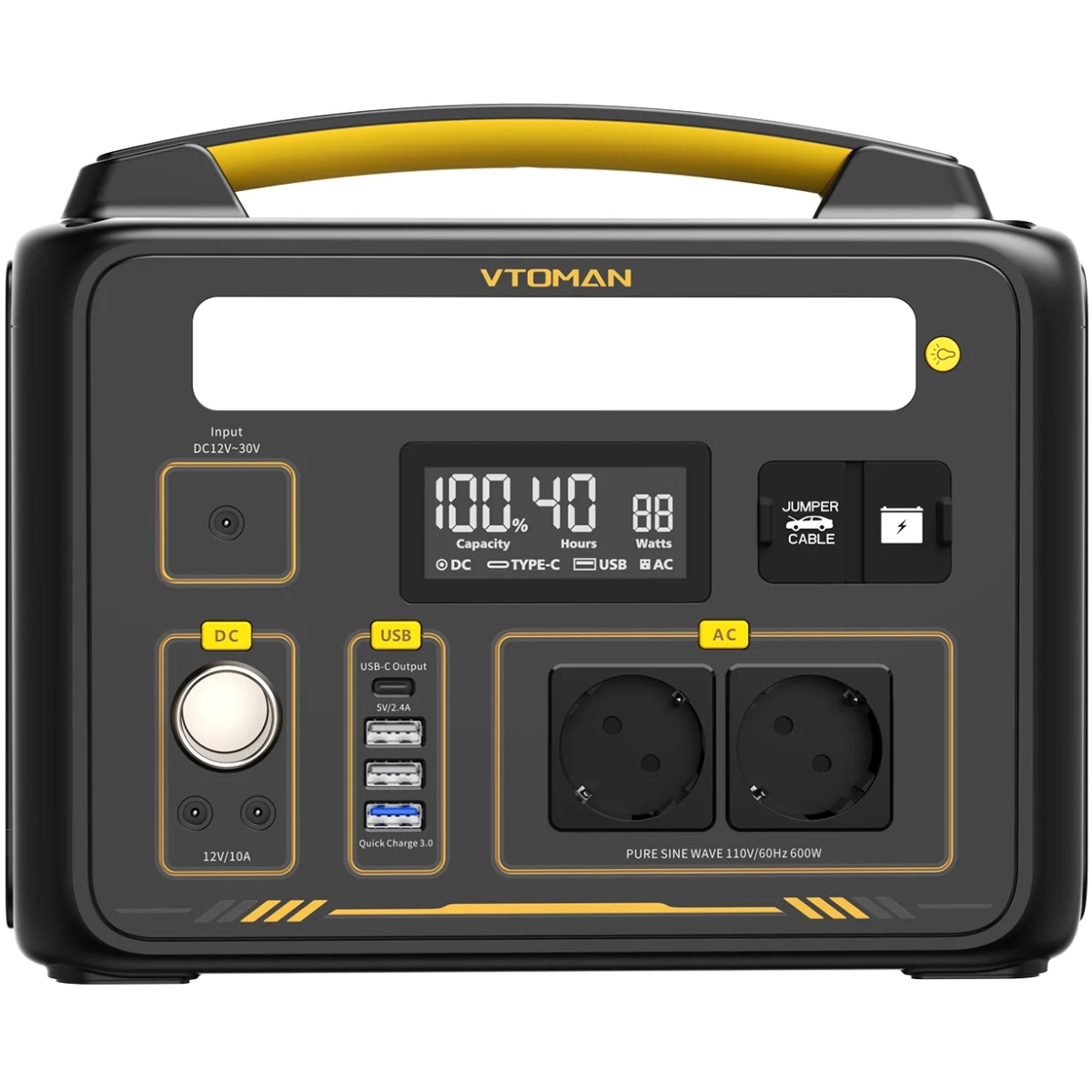 Зарядна станція Vtoman PB-20 (299 Вт/г) 600W LiFePo4 (Jump 600X) на малюнкі №1