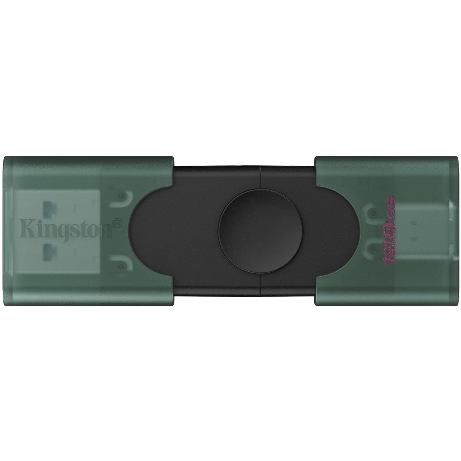 USB Flash Kingston DataTraveler Duo 128GB USB Type-A/ USB Type-C Black/Green, Retail (DTDEG2/128GB) чорно-зелений на малюнкі №1