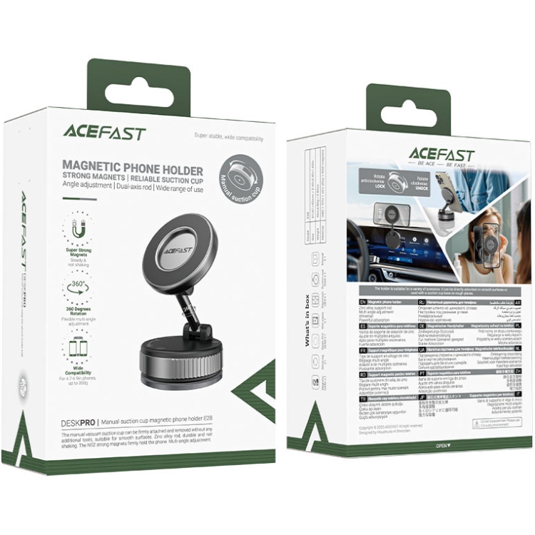 Тримач для смартфона Acefast E28 manual suction cup metal grey (6974316284833) на малюнкі №6